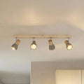 Scandinavian Wooden Ceiling Spotlight – 4 Adjustable Light Heads