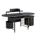 Premium Home Office Desk with Drawers and Metal Frame