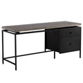 Industrial Study Table with Metal Frame and Drawer Cabinet